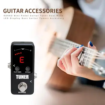 ZAMOR Portabil Mini Pedala Dual Moduri de Bass Guitar Tuner de Înaltă Precizie Monitor LED Display Tunere de Chitara Piese Muzicale Accesorii