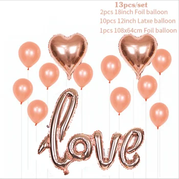 Ziua îndrăgostiților DRAGOSTE Folie de Aluminiu Baloane de Aur roz cu Paiete Balon Mărturisire de Camera de Decorare a Stabilit locul de Desfășurare Nunta Layout