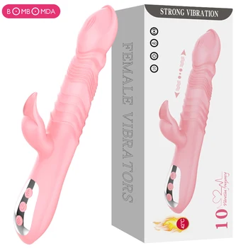 Încălzire Dildo Vibrator 10 Modul de G Spot Vagin Masaj Femeie Masturbari Leagăn AV Stick Telescopic Vibratoare Sex Oral Erotic Jucărie