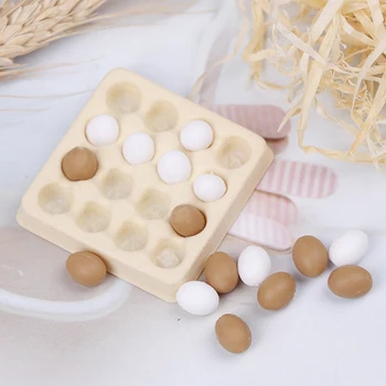 1:12 Păpuși Miniaturale de O Duzină de Ou +Tava Bomboane de Mâncare de Jucărie Meci Pentru casă de păpuși de Colectie, Mobilier Cadou Jucarii