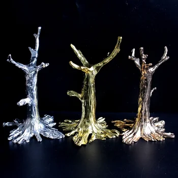 1 BUC de Aur Feliuta Dendritice Ambarcațiuni de Metal Stand Copac în Formă de Piedestal de Cristal Fundație de Bază Pentru Cristal de Ou si Sfera Minge
