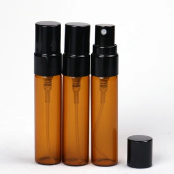 100Pieces/Lot 5ML Portabil de Sticlă Maro Sticle de Parfum Pulverizator Portabil Contenitori cosmetice flacon pentru Ulei Esential