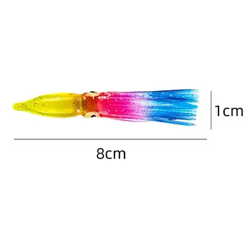 10buc Multicolor 8cm Artificiale Calmar în Formă de Fals Atrage Bionic Moale Caracatiță Fusta Momeală pentru Exterior Pescuit