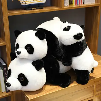 110cm Noi Minte Panda de Pluș Jucarii Moale de Bumbac Umplute Perna Animal Negru Urs Alb Păpușă Copil Copii Cadou de Ziua de nastere