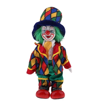 18cm Amuzant Clovn din Portelan Joker Papusa de Halloween Ornamente Decor Acasă Masa de Birou de Top Decor #2