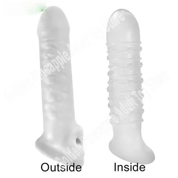 18cm Mare Penis Extender pentru Bărbați Reutilizabile Inel de Penis de Extindere Penisului Prezervativ Ejaculare Întârziată Penis Mâneci Acoperă Glandul