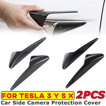2 buc/Set Pentru Tesla Model 3/Y/S/X Model3 Partea Camerei Fibra de Carbon ABS Capac Protecție Pentru Tesla Model cu Trei Accesorii Auto Parte