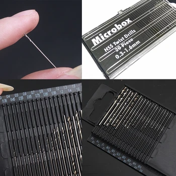 20 Buc Mini Micro Biți HSS Burghiu Biți Set, Kit DIY pentru prelucrarea Lemnului/Reparații Acasă/Plastic/Bijuterii/Circuit Cu Caz (0.3-1.6 mm)