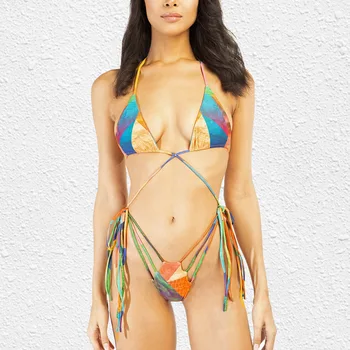 2020 Nou Bikini Curea de Imprimare Femei modelului Split Sexy costume de Baie pe Plajă, Costume de Baie