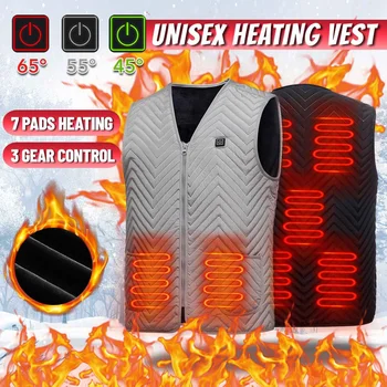 2020 Unisex Încălzire Încălzit Vesta de Încărcare USB Încălzit Îmbrăcăminte Termică Sacou în aer liber Camping Drumeții Bărbați Femei Jacheta Incalzita