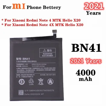 2021 Ani 4100mAh BN41 Acumulator de schimb Pentru Xiaomi Redmi Note 4 / 4X MTK Helio X20 Bateria Telefonului
