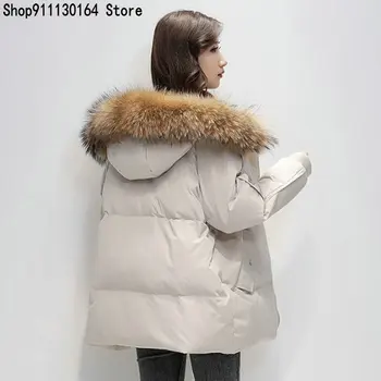 2021 Femei de Iarnă Sacou Și Haina Bej de Bumbac Jachete Calde Uza Palton coreeană M-lunga Stil de Haine Largi