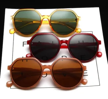 2021 Nou Stil de Moda All-meci Tendință ochelari de Soare Personalizate Cadru Rotund ochelari de Soare Ins Tendință Bomboane de Culoare Mare Cadru ochelari de Soare