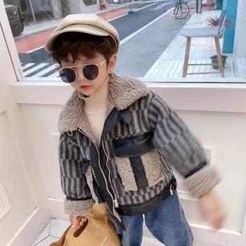 2021 Toamna Iarna Noi Băieți de Moda coreeană pentru Copii Pluș Îngroșat Haina cu Maneca Lunga Tunica Jacheta Copii Baby Boy Canadiană
