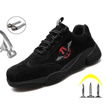 2021Safety Pantofi Pentru Bărbați din Oțel Tep Indestructibe Pantofi de sex Masculin Anti-puncție Siguranță Cizme de Lucru Respirabil Adidași Pantofi de Lucru Barbati