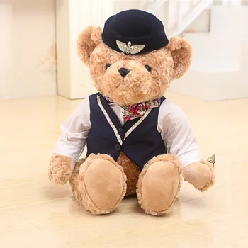 25cm Pilot Drăguț Ursuleț de Pluș Jucărie Căpitanul purta Papusa de Ziua de nastere de Copii de Înaltă Calitate pentru Copii Jucărie Animal de Pluș Jucărie pentru Copii Cadouri