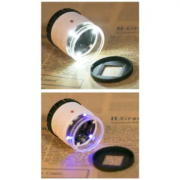 30 de Mărire Cilindrice Scară Lentilă de Sticlă Optică Concentrându-se Lupa cu Lumina LED-uri Lămpi UV pentru Epocă de Măsurare
