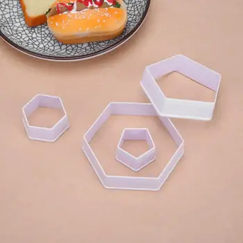 4buc/Set Hexagon Fotbal DIY Plastic Cookie Cutter Set Tort Fondant Mucegai Ambarcațiunile de Zahăr de Imprimare de Fotbal Piston Accesoriu de Bucătărie