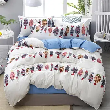 57 Pește set de lenjerie de pat de Acasă Carpetă acopere set inima de Desene animate set de pat foaie, plat 3/4buc set lenjerie de pat super king Queen size, lenjerie de pat
