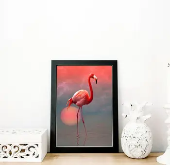 5D Full Patrat/Rotund burghiu de Diamant Pictura Flamingo Diamant Broderie Animal pasăre în stil European, Camera de zi, Decorate Cadou