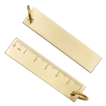6cm Portabil Cupru Ruler Riglă de Metal breloc Breloc Numărul de Înmatriculare Elaborarea Consumabile Femei Bărbați Cadouri în aer liber, Instrument de Măsurare a