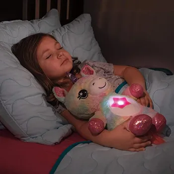 Animal Umplute Cu Proiector De Lumina Din Stele Reconfortant Jucărie De Pluș Jucărie Lumina De Noapte Drăgălaș Cățeluș Burta Vis Lites Lampa Papusa