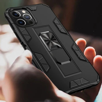 Anti toamna grea armură de protecție Invizibil Suport Telefon Caz Pentru iPhone 6 7 8 6S Plus XR X XS 11 12 MiNi Pro Max SE 2020 de Acoperire