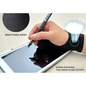 Antivegetative Două Degete Artist Anti-Touch Glove Pentru Desen Pe Tabletă Și Mâna Stângă Mănușă Antivegetative Pentru Ipad Ecran