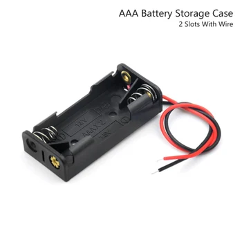 Baterie AAA Titularul 2 Slot Cu Sârmă Conduce alături De Organizator Conectarea Lipire DIY Electronice Etanșe Baterie Caz