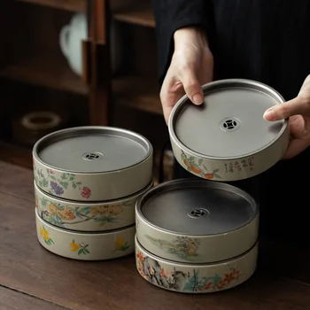 Ceramica de apă tavă de ceai kung fu set de ceai capac dublu, tablă de metal oală de ceai uscate de masă contractate de uz casnic chinez tava de ceai