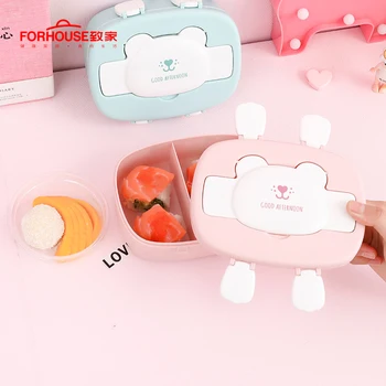 Copilul Cutie de Prânz 730ml Drăguț Bento Box de Calitate Alimentară PP Recipient de Alimente pentru Copii cu Lingura