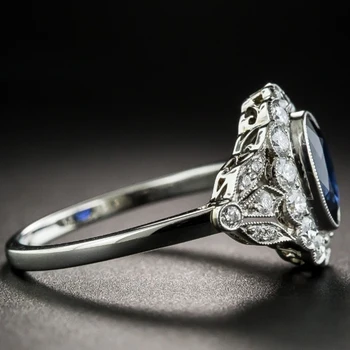 De lux Farmec Inele pentru Femei Argint 925 Accesorii Bijuterii Safir Oval Placat cu Piatră prețioasă Deget Inelul de Logodna de Nunta Petrecere