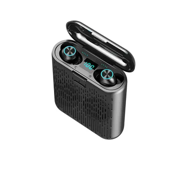 Difuzor Bluetooth & Cască Bluetooth 2 in 1 TWS Pavilioane Adevărat Portabil cu Suport pentru Telefon de Încărcare de Amprente Mini set cu Cască fără Fir