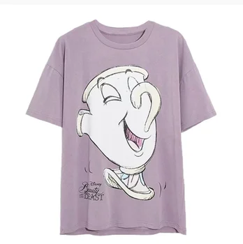 Disney Mickey Minnie Mouse, Donald Duck Alba ca Zapada si cei Sapte Pitici Desene animate Printesa de Imprimare Femei T-Shirt cu Maneci Scurte Tee Top