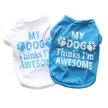 Drăguț Imprimate Vara Animale de companie tricou Puppy Haine de Câine Animal de casă Pisică Vesta din Bumbac Tricou Chihuahua Costume de Haine de Câine pentru Câini de talie Mică