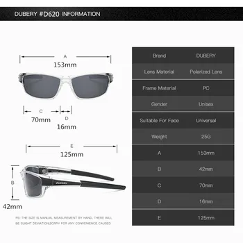 DUBERY Design de Brand pentru Bărbați Ochelari Polarizati Șofer Negru ochelari de Soare UV400 Nuante Retro Moda de Sticlă Soare Pentru Barbati Modelul 620