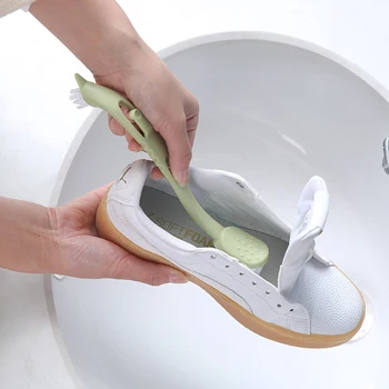 Dublu Partea De Pantofi, Perie De Curățare Instrumente Mâner Lung Din Material Plastic De Uz Casnic De Curățare Pantofi Adidași Perii De Spălat