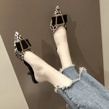 Femei Brand Plat, Papuci De Casă Aluneca Pe Catâri Leopard Pantofi Femei Slide-Uri Acasă, Papuci De Casă Catâri Toc Mic Pantofii Doamnelor Pantofi De Moda 2021