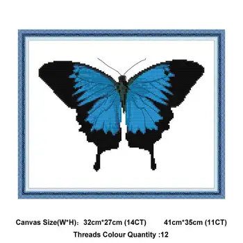 Fluture serie animale numărat imprimate pe panza 11CT 14CT DIY kit Cruce Cusatura broderie manual Seturi de decor acasă