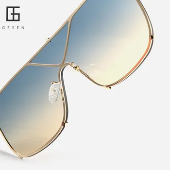 GESEN Supradimensionat ochelari de Soare Barbati 2021 Brand de Lux de Designer-O singură Bucată Mentale Cadru Pătrat Ochelari de Soare Pentru Femei Vintage Luxe Femme