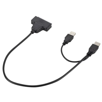 Grwibeou USB 2.0 la 2.5 inch HDD 7+15pin Hard Disk SATA Cablu Adaptor pentru SATA SSD & HDD pentru laptop calculator