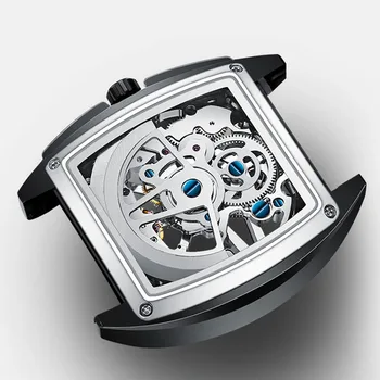 Guanqin Automat Ceas Barbati Mecanic Ceasuri de mana de Lux pentru Bărbați Schelet Safir rezistent la apa Mișcarea de Moda Casual 2021