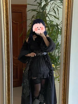 Joc Final Fantasy XIV FF14 Gaia Cosplay Costum Inchis Negru Psihic Uniformă de Luptă Activitatea de Petrecere, Joc de Rol Îmbrăcăminte Personalizate-Face