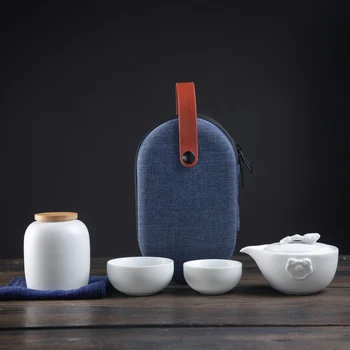 Kung Fu Ceainic Ceramic Gaiwan 1 ceainic 2 ceașcă de ceai de ceai 1 canistre de Călătorie Portabil, Seturi de Ceai Drinkware transport Gratuit