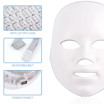 LED Masca Faciala Foton Terapie Anti-Acnee Îndepărtarea Ridurilor de Întinerire a Pielii Fata de Îngrijire a Pielii Instrumente NOBOX-Minimalism Design 7 Culori
