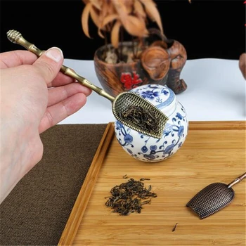 Mini Linguri De Ceai De Epocă De Înaltă Calitate Zahăr Sare Lingura Retro Cupru Ceai Lingura Chineză Kongfu Accesorii De Ceai Tacamuri