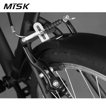 MISK Biciclete de Frână Set cu Aliaj de Aluminiu cu Mâner și Trage Liniar V-a Etrierului de Frână pentru MTB Road Biciclete de Oraș Accesoriu