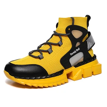 Moda de Zbor Țesute Șosete Pantofi pentru Bărbați de Înaltă Top Indesata în aer liber Adidași Bărbați Amortizare Non-alunecare Pantofi Barbati Pantofi Casual Zapatos Hombre
