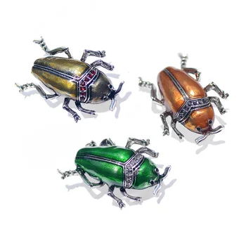 Muylinda Unic Beetle Email Pin Epocă Insecte Broșe Și Ace Stras Broșă De Îmbrăcăminte Bijuterii Pentru Femei Broșă