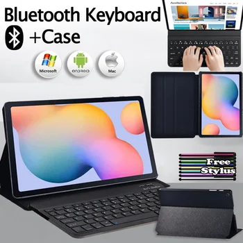 Negru Tableta Caz pentru Samsung Tab S6 Lite 10.4 P610 P615 de Înaltă Calitate Anti-cratch din Piele Caz Acoperire Stand + Tastatura Bluetooth